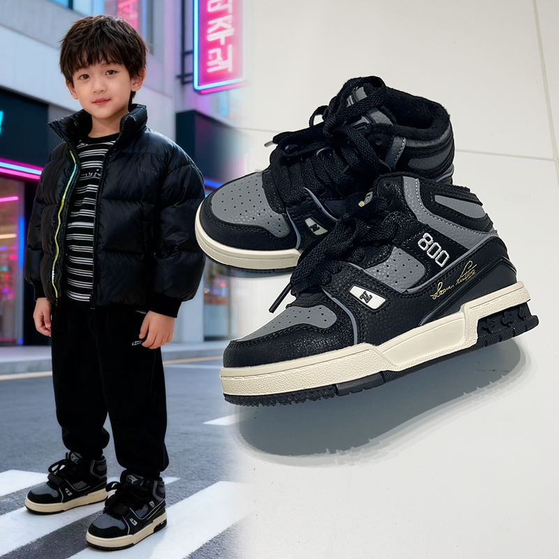 2025秋冬新款儿童运动鞋男孩鞋女童潮鞋休闲板鞋高帮篮球鞋