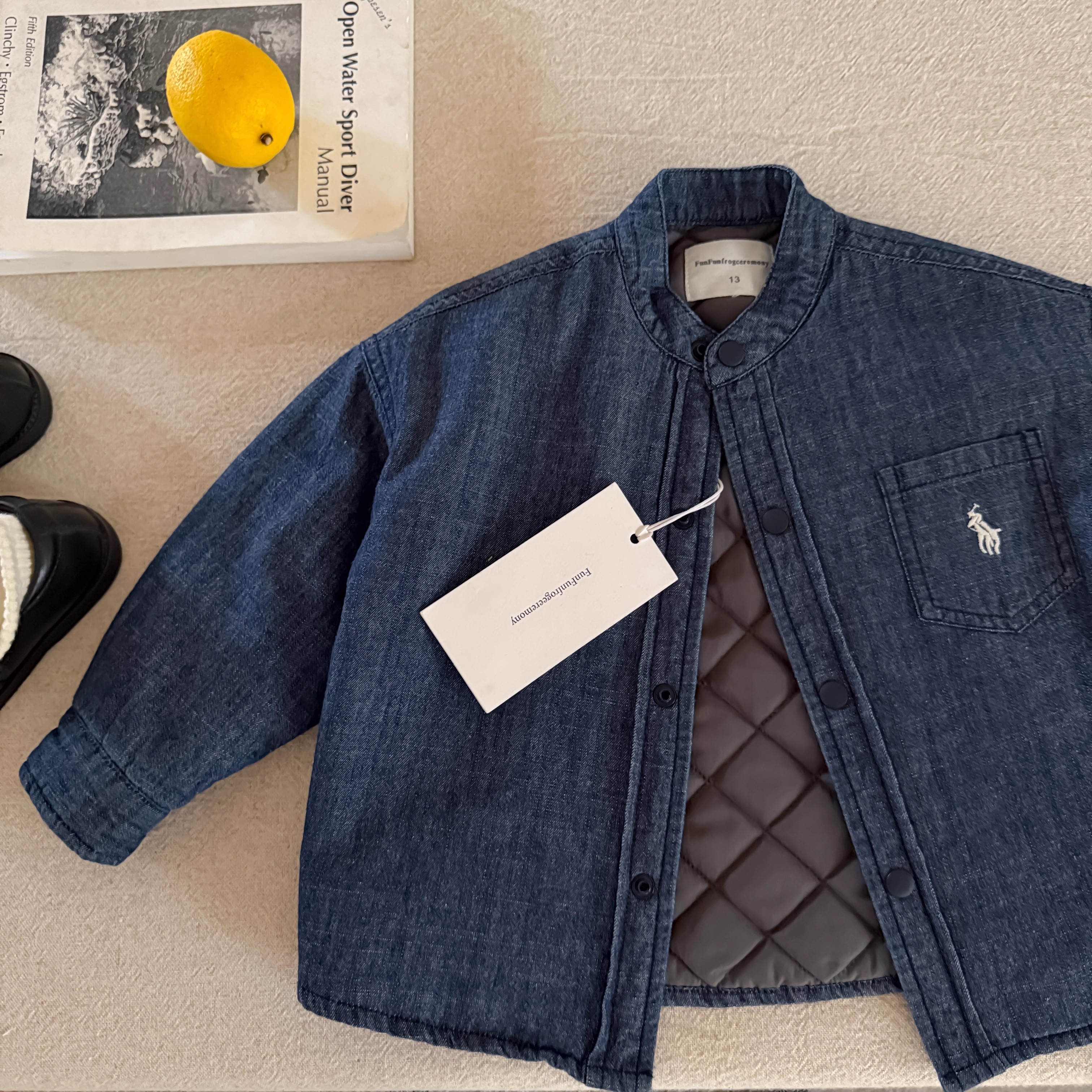 儿童夹棉外套25秋冬男童潮牌加厚衬衣宝宝小童牛仔衬衫棉服
