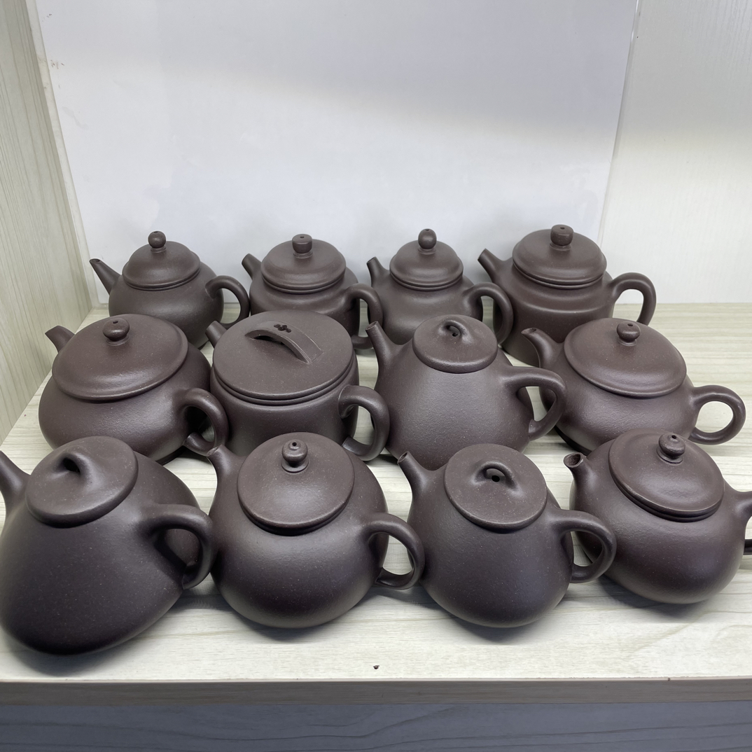 宜兴原矿天青泥紫砂壶容量130毫升-240毫升半手工制作