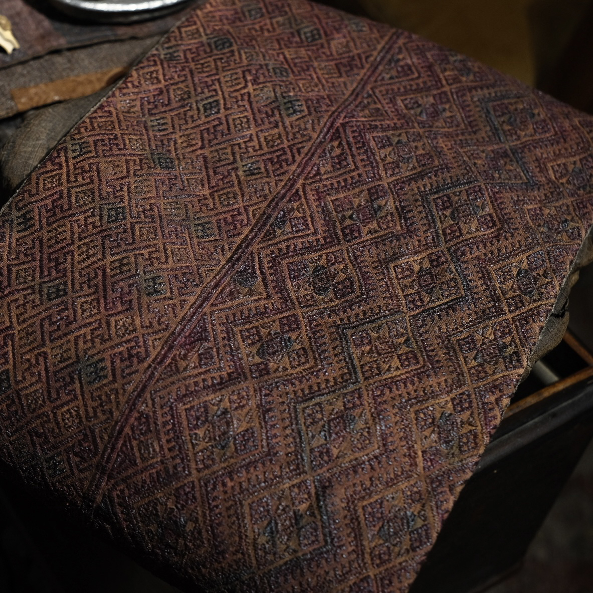 原创织锦柿染茶席73*30