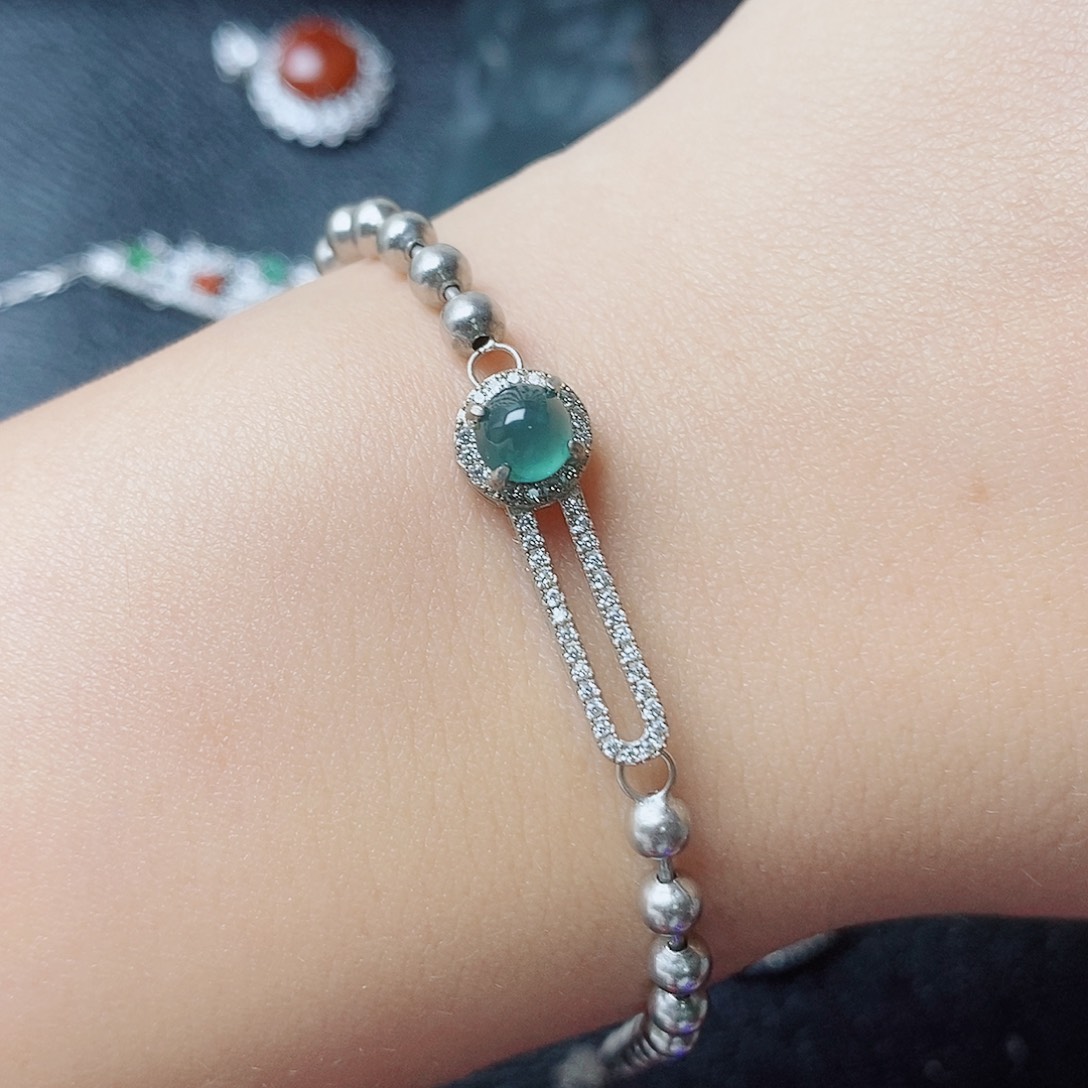 翡翠戒指银S925镶嵌1111111