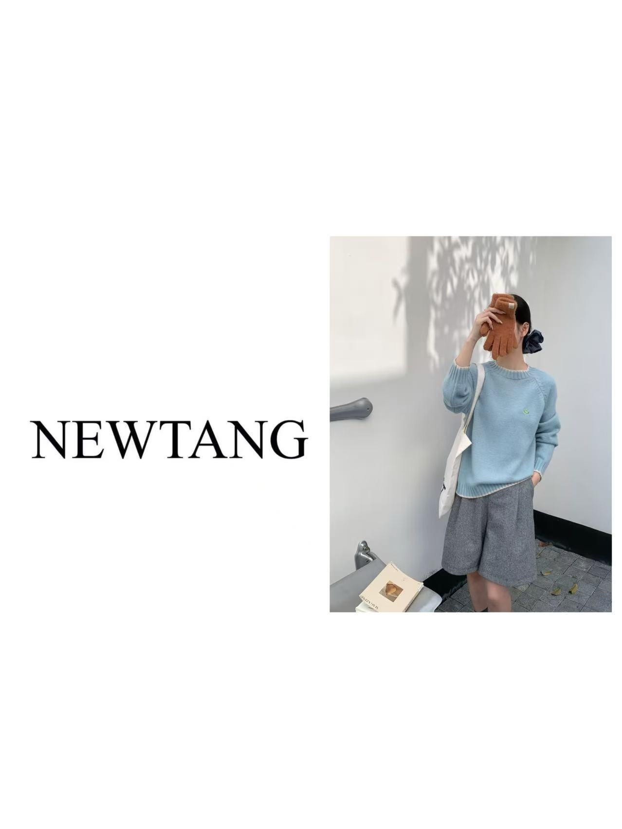 【至简】365秋冬新款圆领常规款插肩袖长袖套头针织衫 蓝