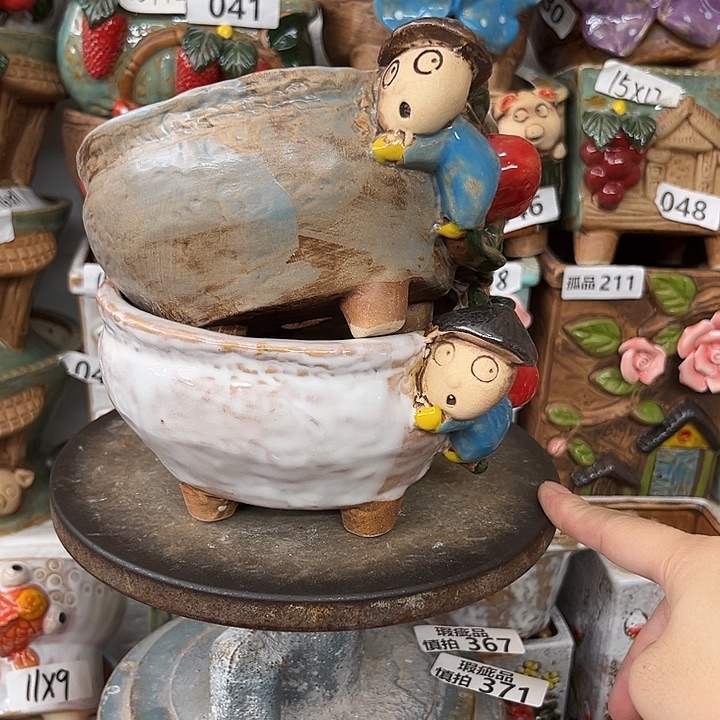 紫砂花盆粗陶材质多肉花盆