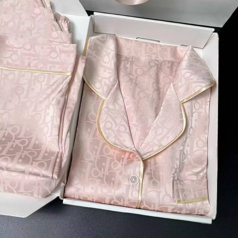 CM32粉色春季薄款时尚睡衣家居服套装长袖秋季秋冬