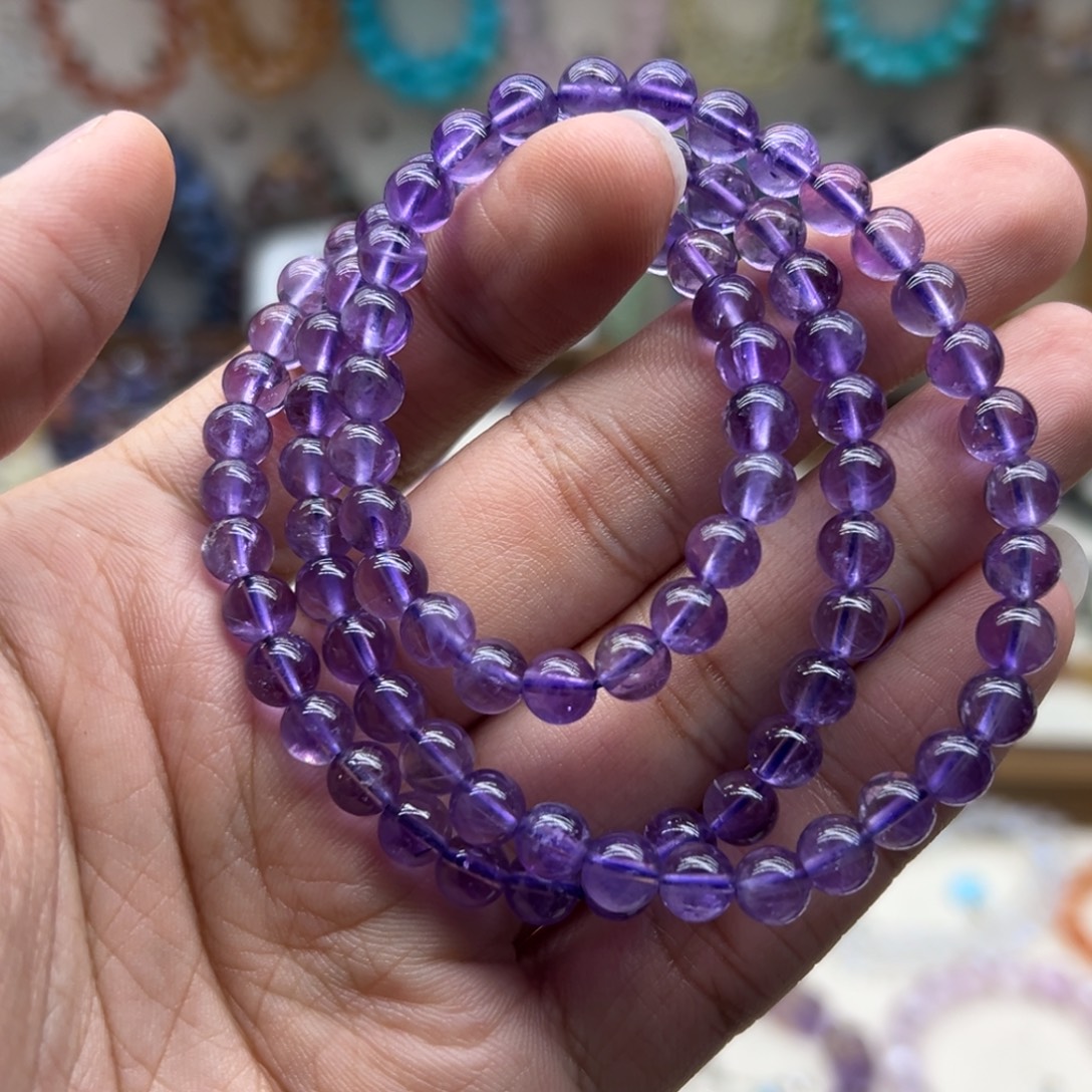 水晶手链未镶嵌紫水晶三圈