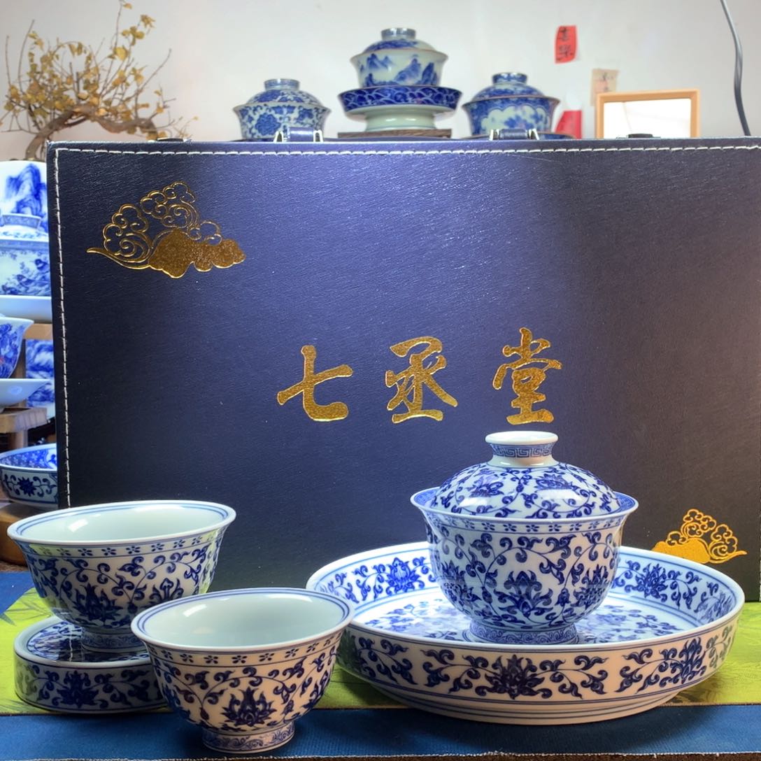 三***～景德镇陶瓷永乐青花套装