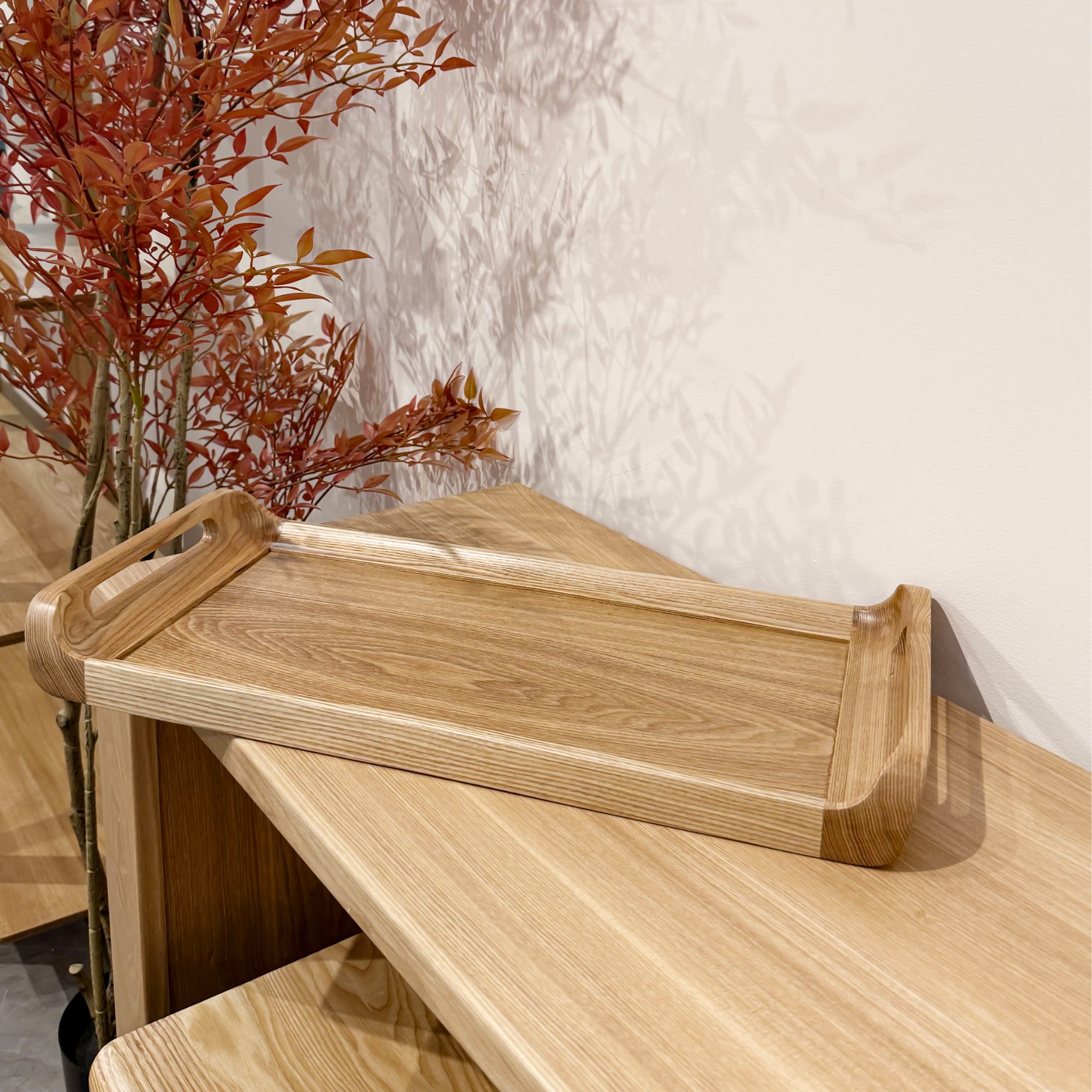 长友方舟茶托盘白蜡木实木干泡台茶盘长方形大号家用木质收纳盘