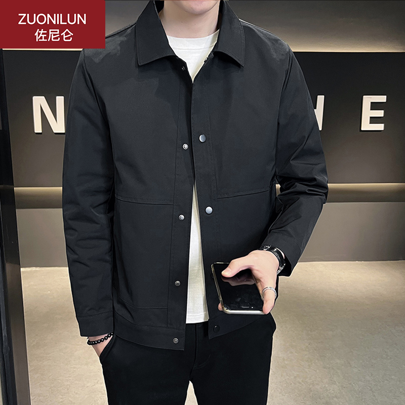 春秋款外套男翻领行政夹克时尚百搭春秋季潮流修身韩版休闲经典款商品图