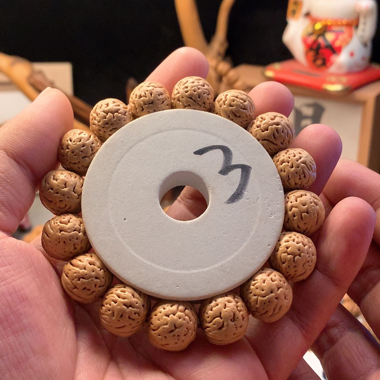 【闪购商品】桃核手串【白泽】1.6桃核手串