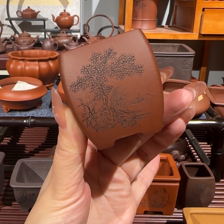 紫砂花盆口径3.8高度5.5