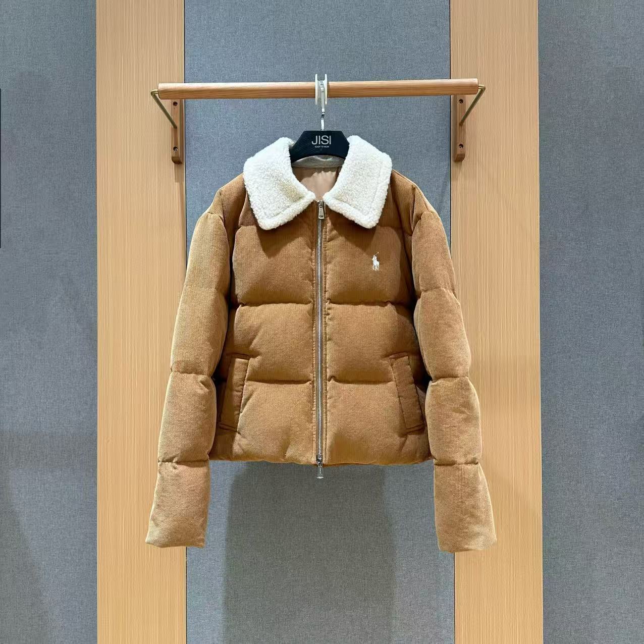 JISI R+ 翻领卡其短款羽绒服外套-YR25735J