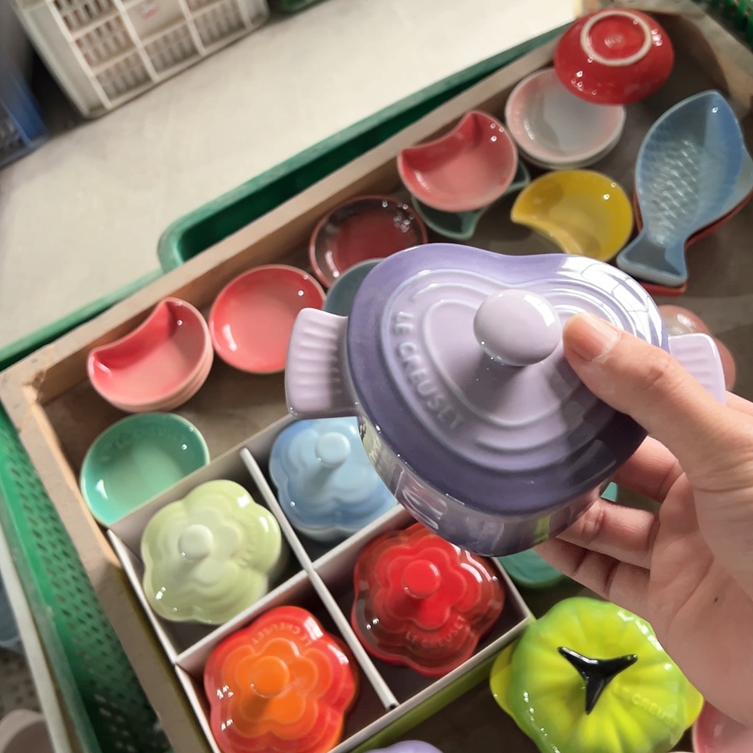 陶瓷 爱心炖盅 浅紫色