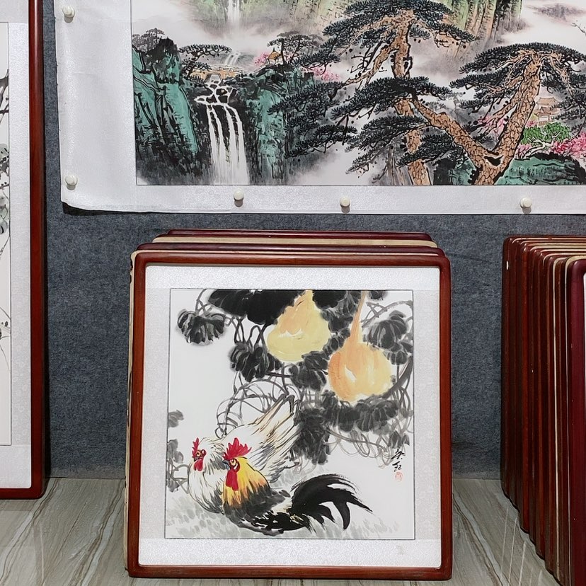 【闪购商品】国画书画作品带框65×65厘米