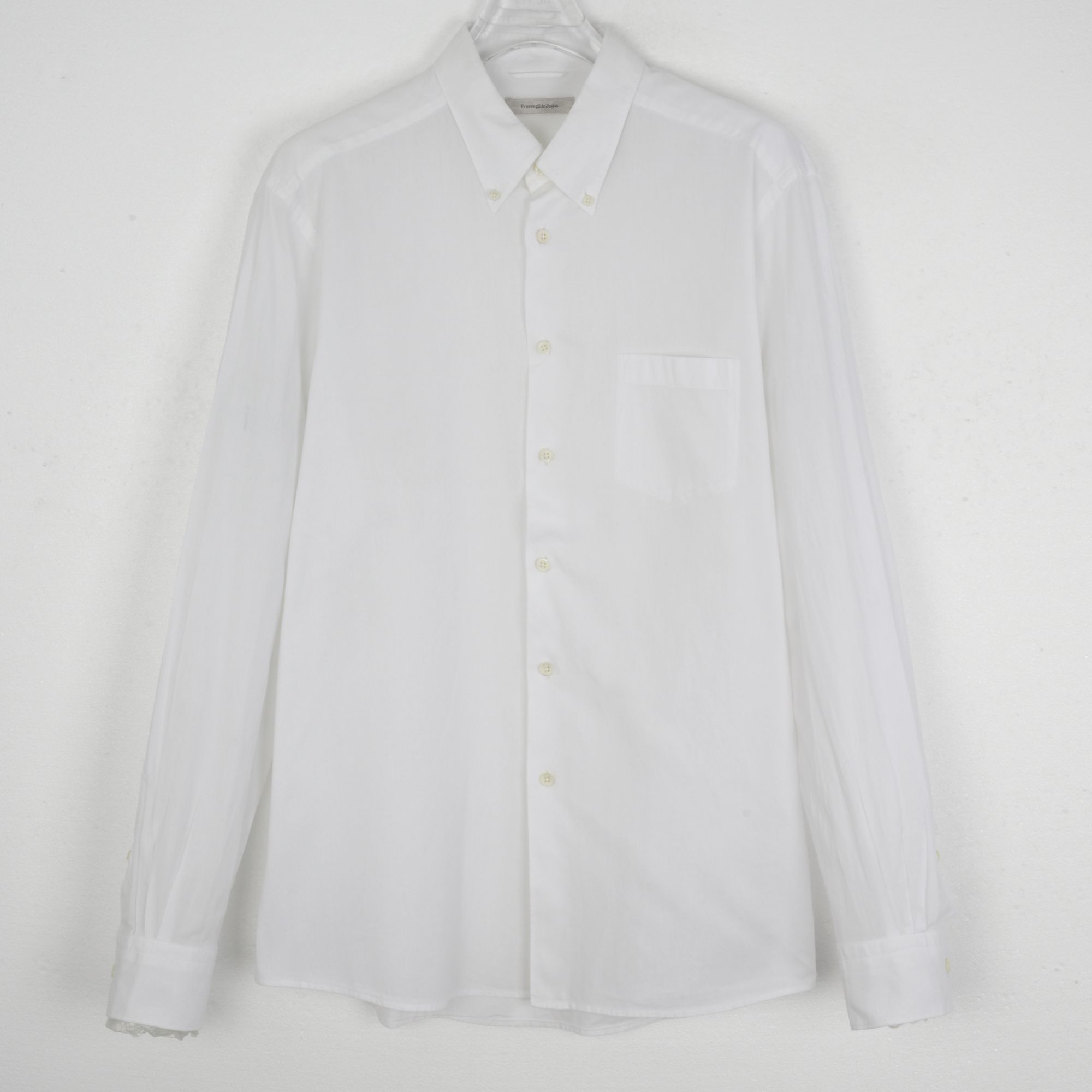 杰尼亚Ermenegildo Zegna 男士白色纯棉长袖衬衫UVX59-GNP-001