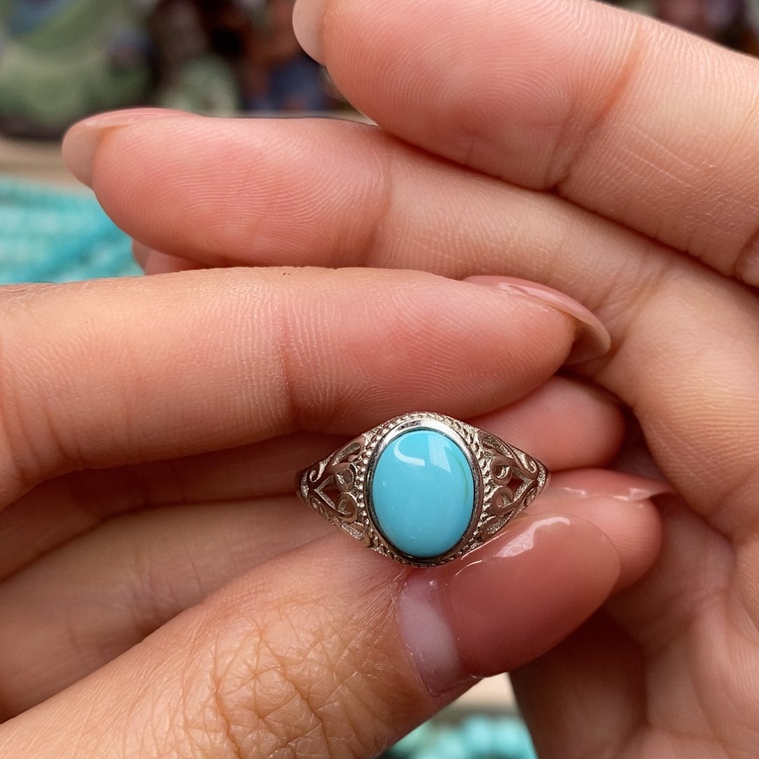 绿松石珠宝奇石银S925镶嵌