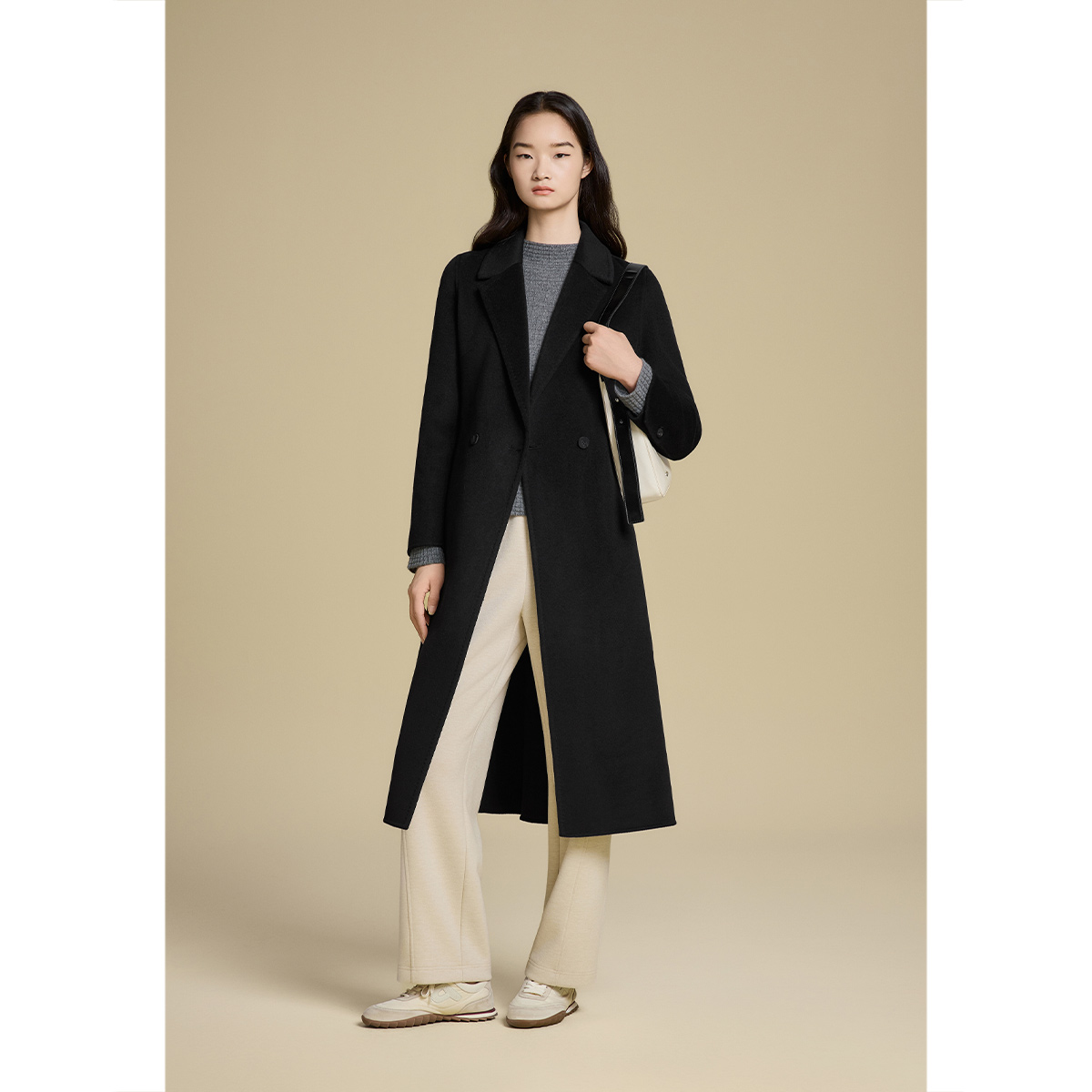 PSALTER诗篇 冬季新款时尚收腰毛呢中长款外套6C65580043