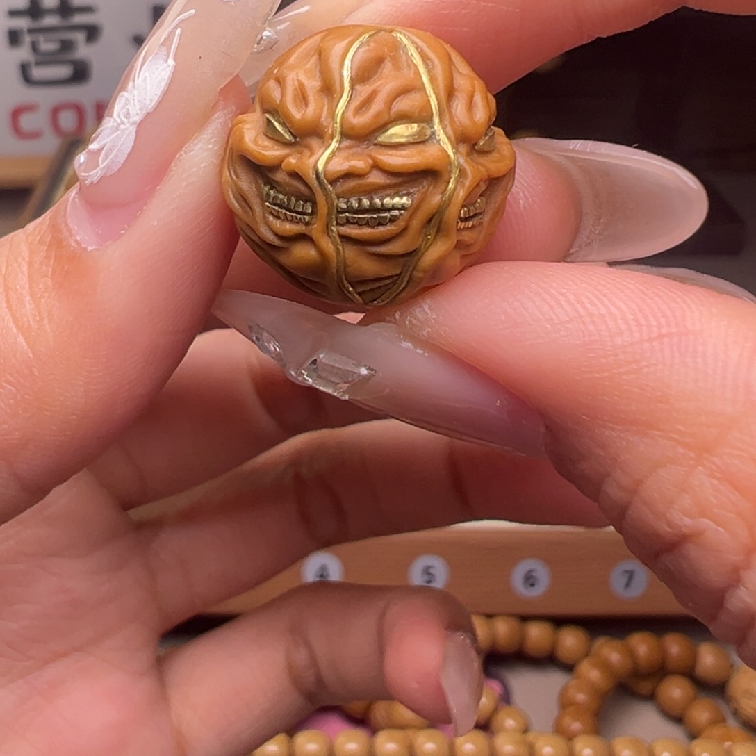 文玩核桃把件镶嵌款一念心魔18➕尺寸全品有正常封口线