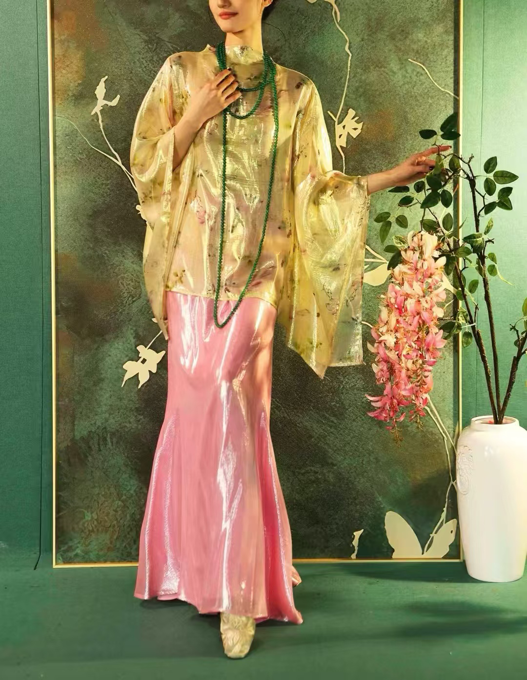 【李小姐】设计师款国风贵妇气质法式高定女装