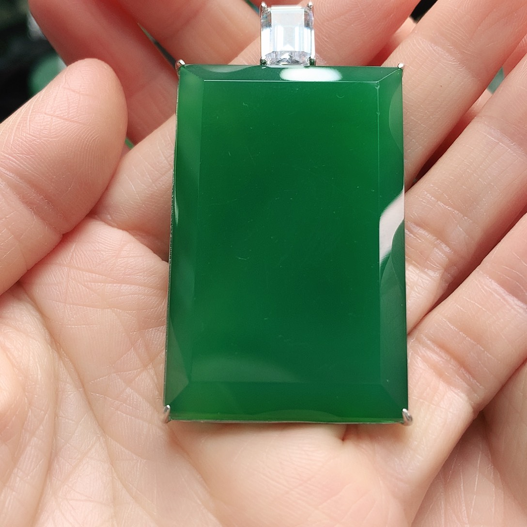 玛瑙/玉髓吊坠银S925镶嵌