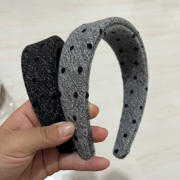 TD 宽发箍 深灰➕浅灰波点 两个装 