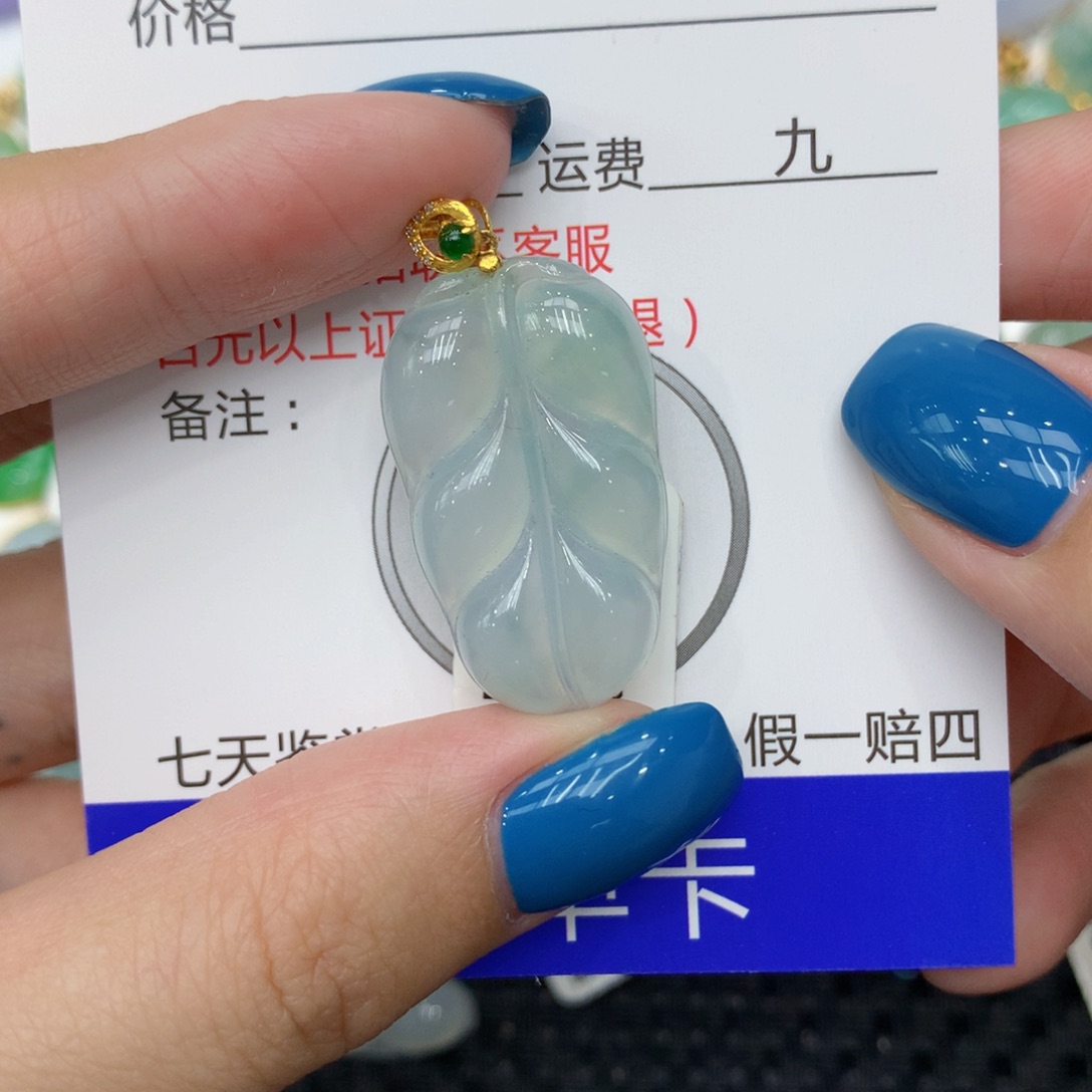 翡翠颈饰18K金镶嵌fgghhhhhnn