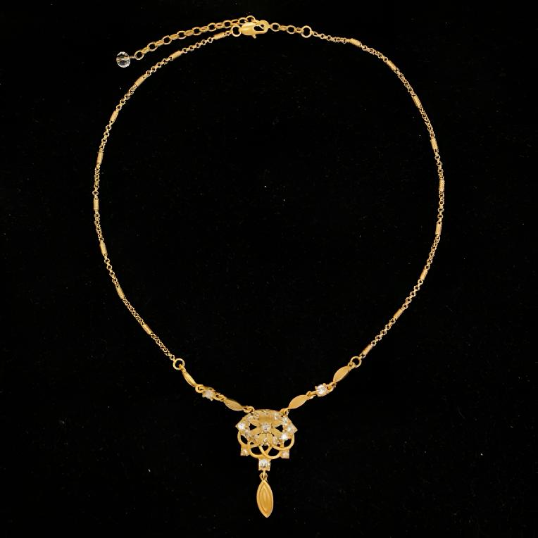 铜合金仿水晶项链 铜合金原创设计Misskimmy繁花项链