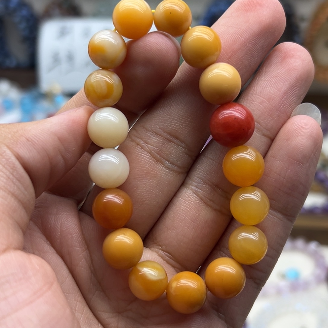 水晶未镶嵌手链11咪黄龙玉