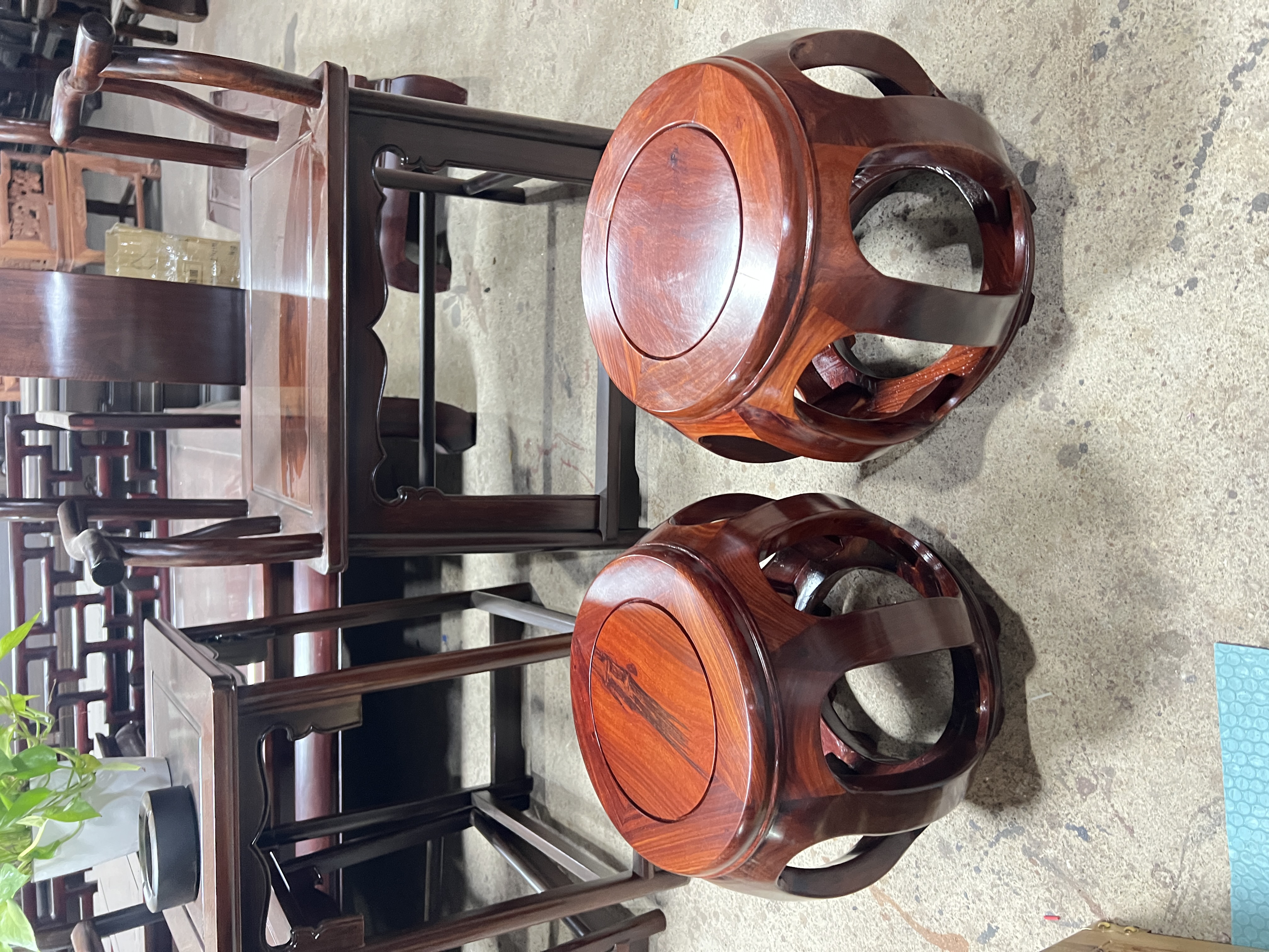 小叶红檀鼓凳纯实木