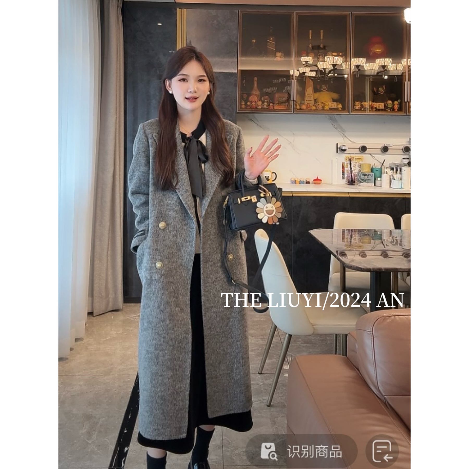 【LIUYI】凡尔赛~羊毛混纺双面呢手工大衣外套410128