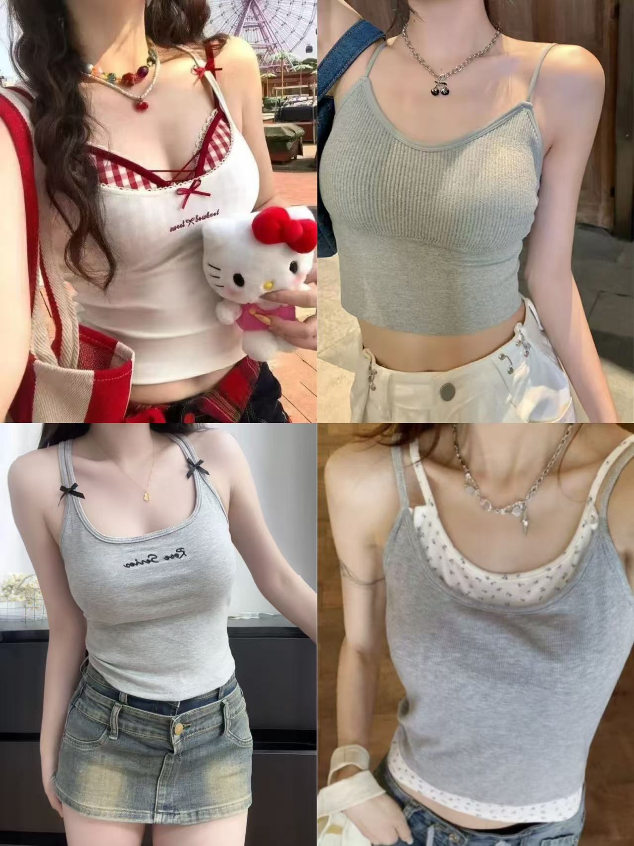 【BEAUTYSECRT】宠粉辣妹高货吊带背心女带胸垫夏季美背女75-120斤N