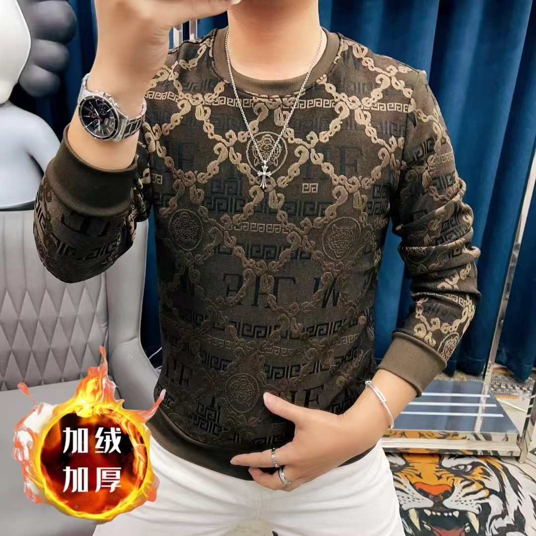 欧货男装时尚休闲翻领轻奢空气棉款百搭透气上衣潮流修身型P807