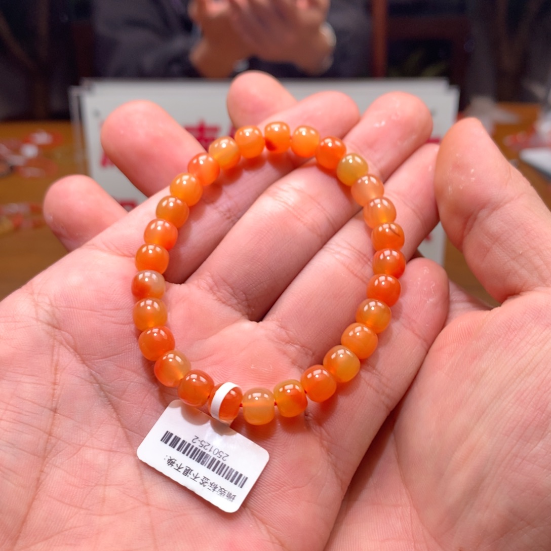 南红玛瑙单圈未镶嵌7mm➕老型鸡油黄