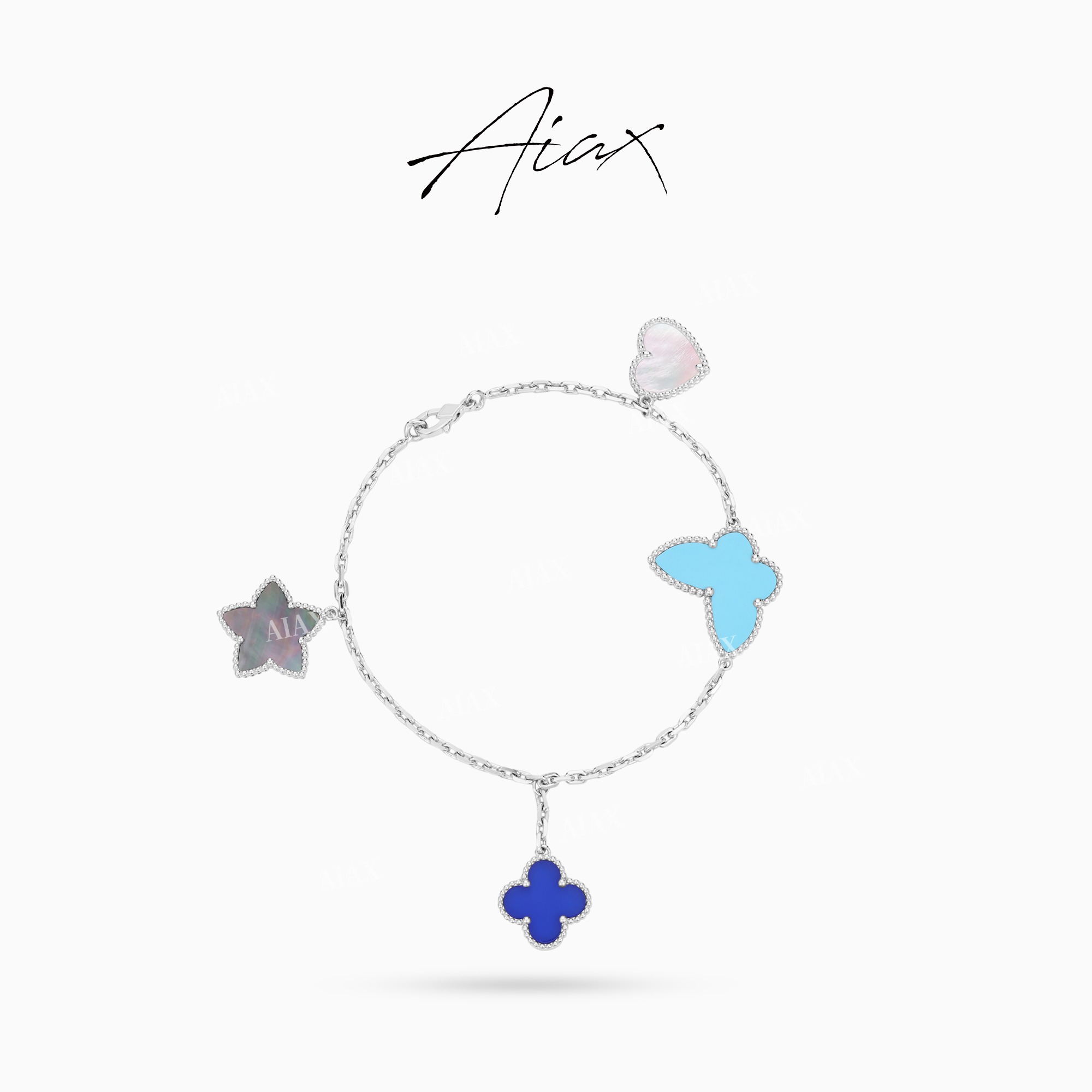 AIAX 925银 流光风 经典轻奢气质高级感四叶手链TSS6887