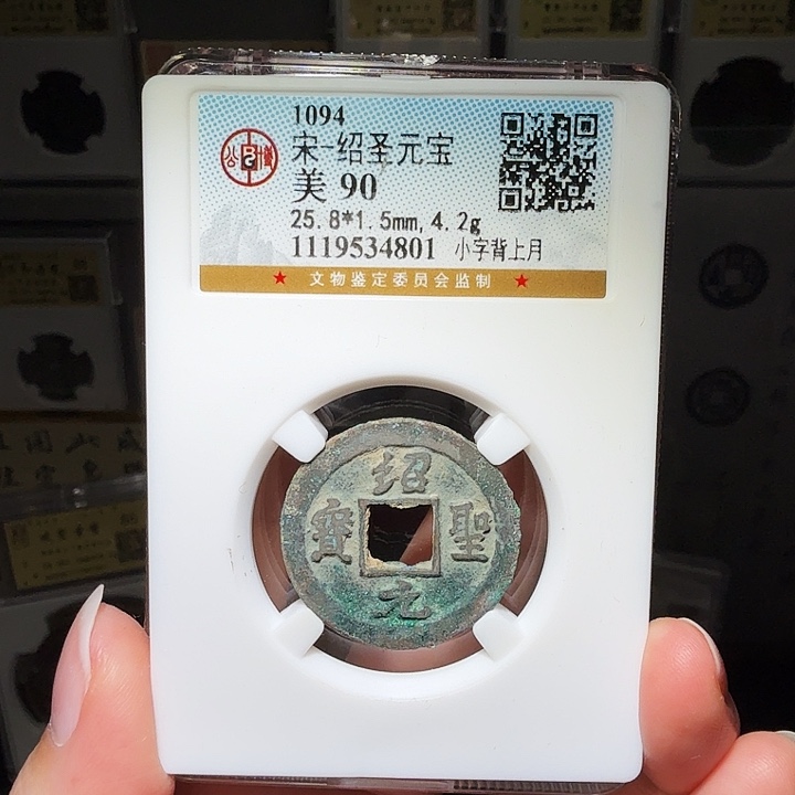 铜瀚海文物A绍圣元宝背月4801