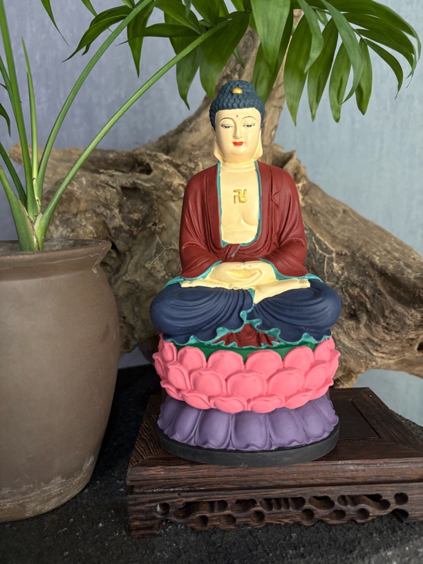 禅意茶空间大日如来高20x10x9家居装饰茶室空间玄关店面摆件