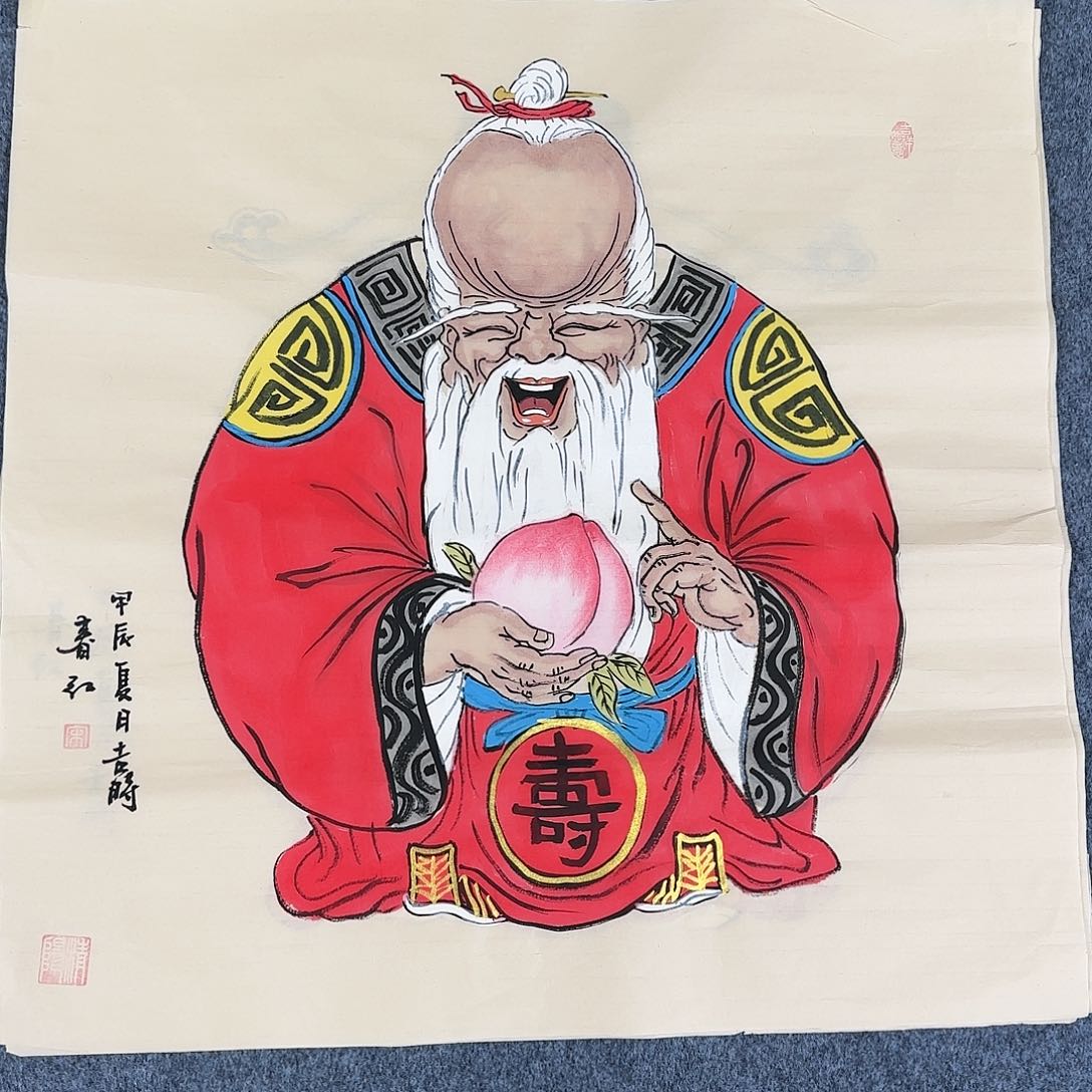 国画尺寸70X70手绘作品