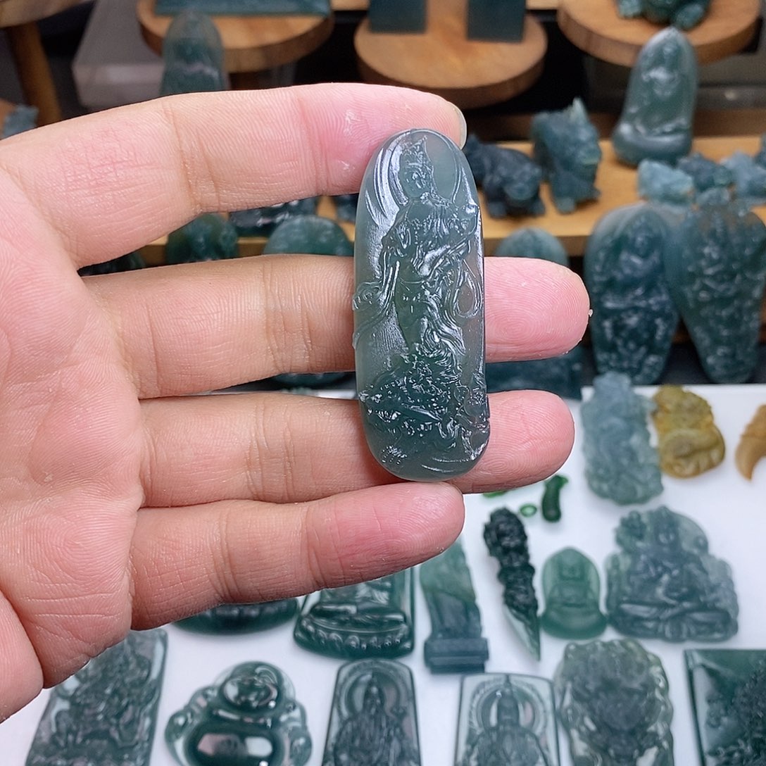 定制翡翠未镶嵌文殊