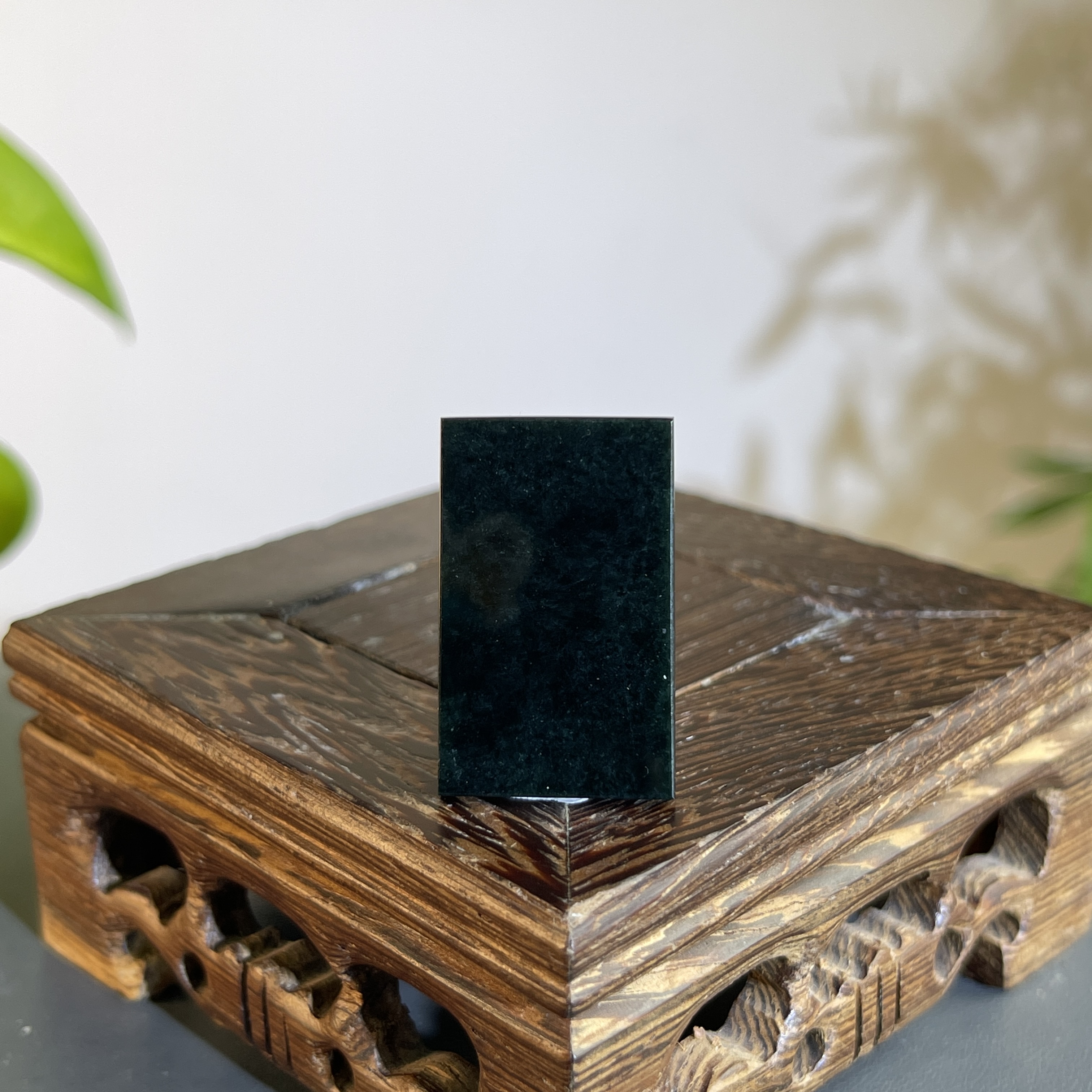 JXB19-97  黑色天然翡翠A货 黑-无事牌