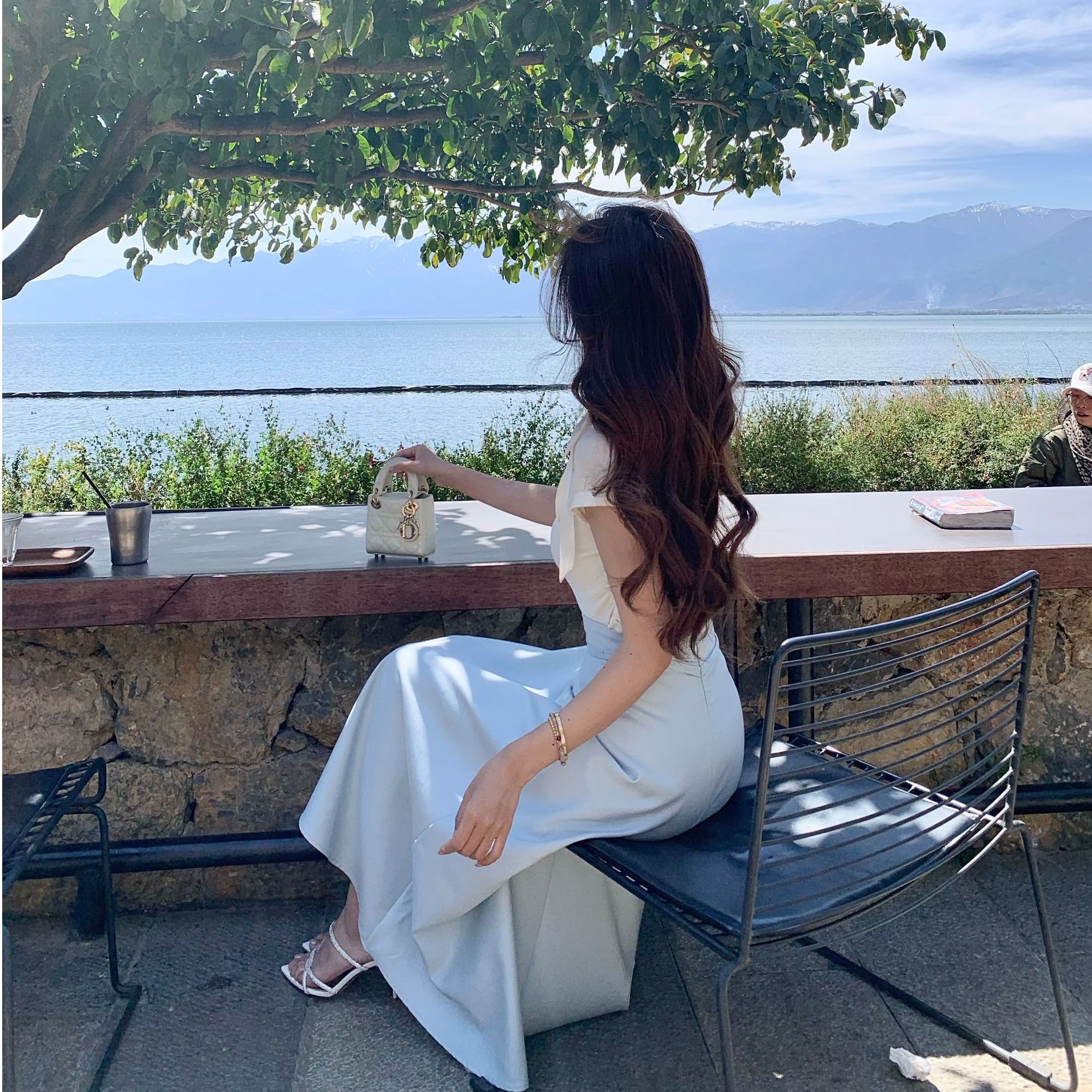 mumu2025春夏韩系高级感蝴蝶结小众设计精致显瘦长款半身裙伞裙