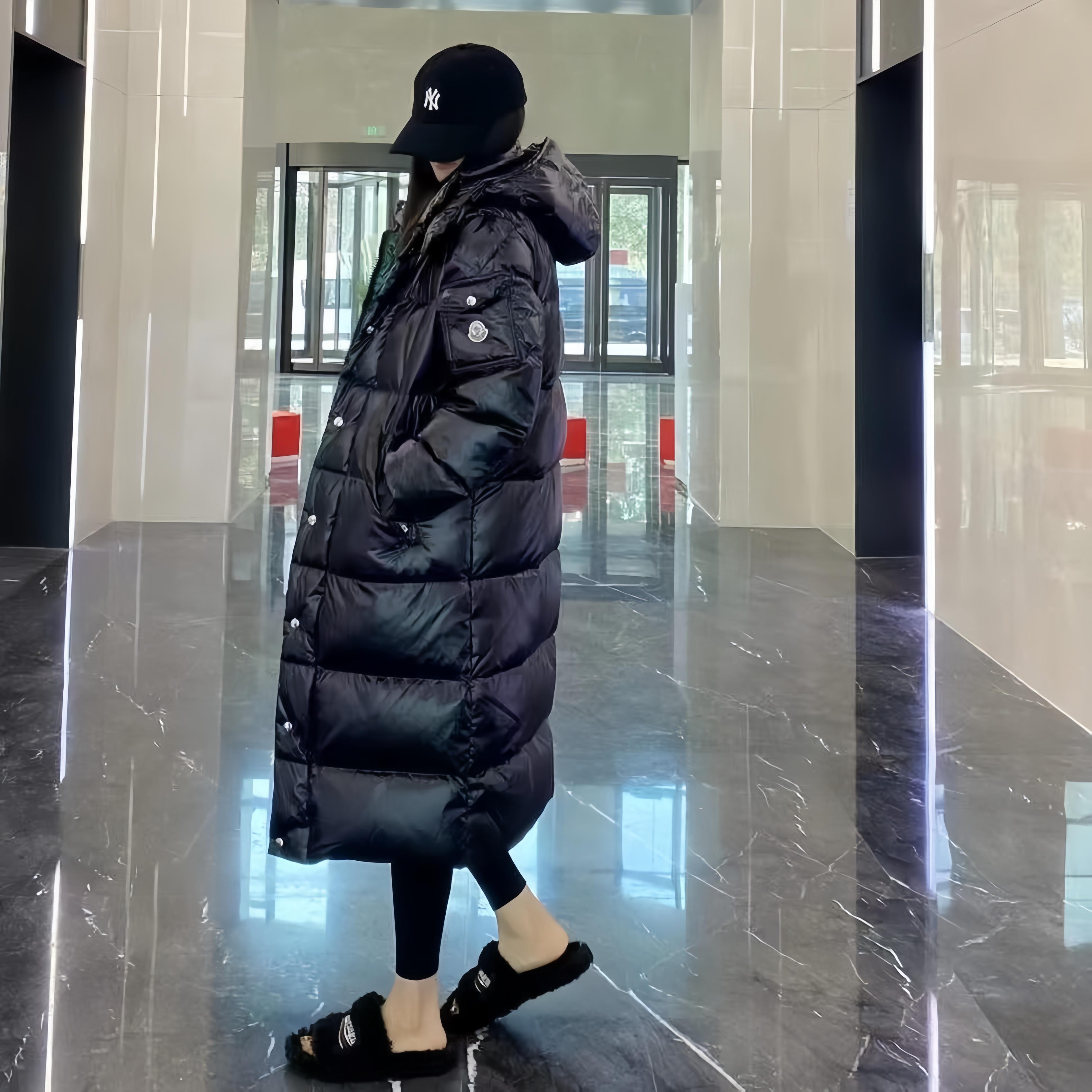 蒙家亮面羽绒服男女中长款过膝冬季新款加厚情侣保暖外套羽绒服