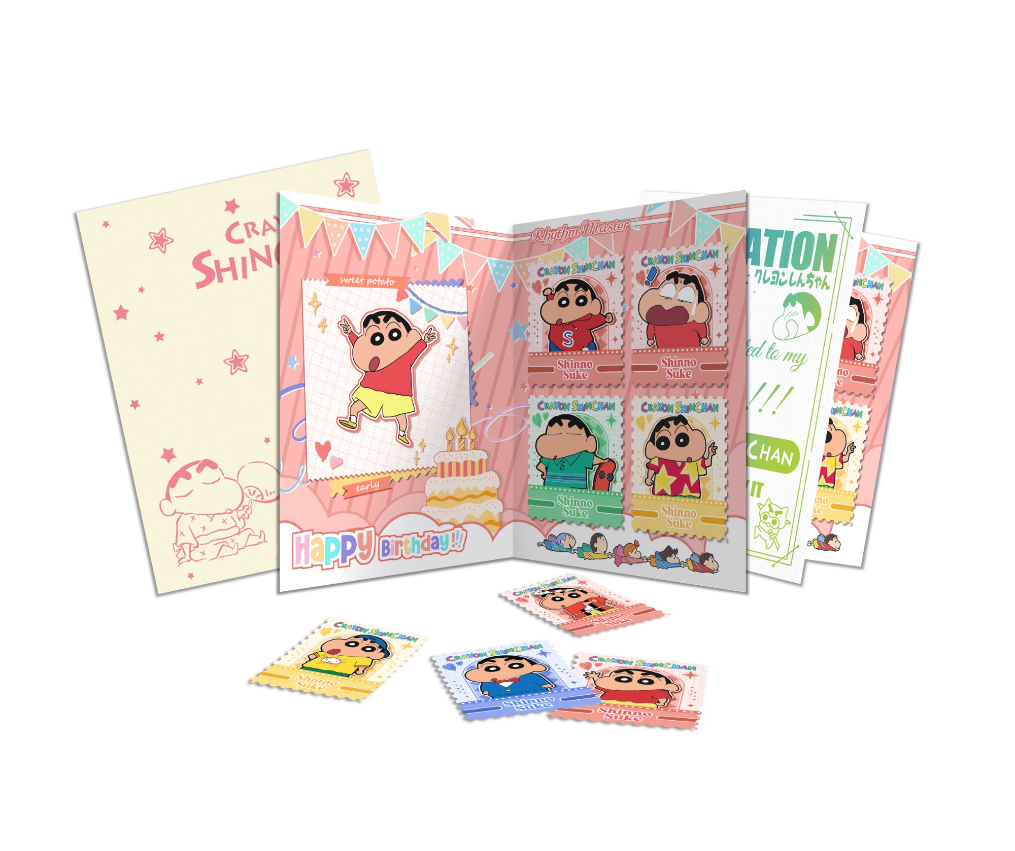 【玩法】喵谷&蜡笔小新邮票集系列