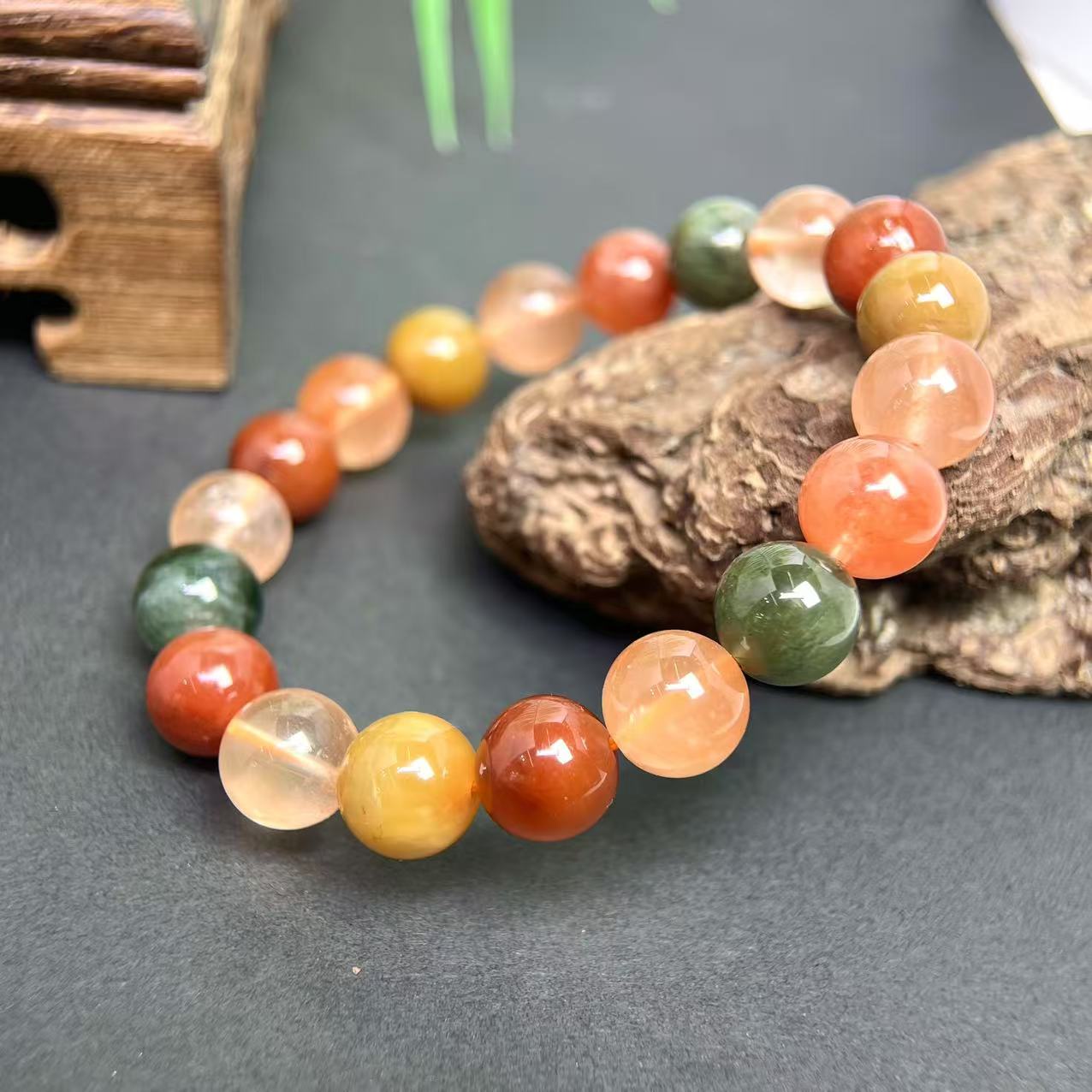 福禄寿彩兔毛水晶圆珠手串 7-15mm+合集WD-5542