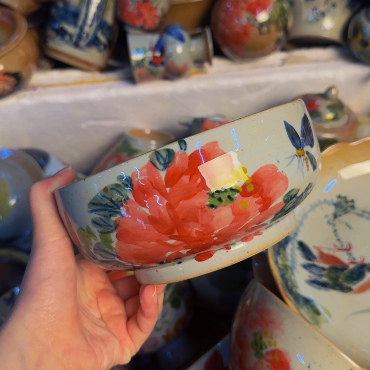 瓷片手工手绘陶瓷细微不一样