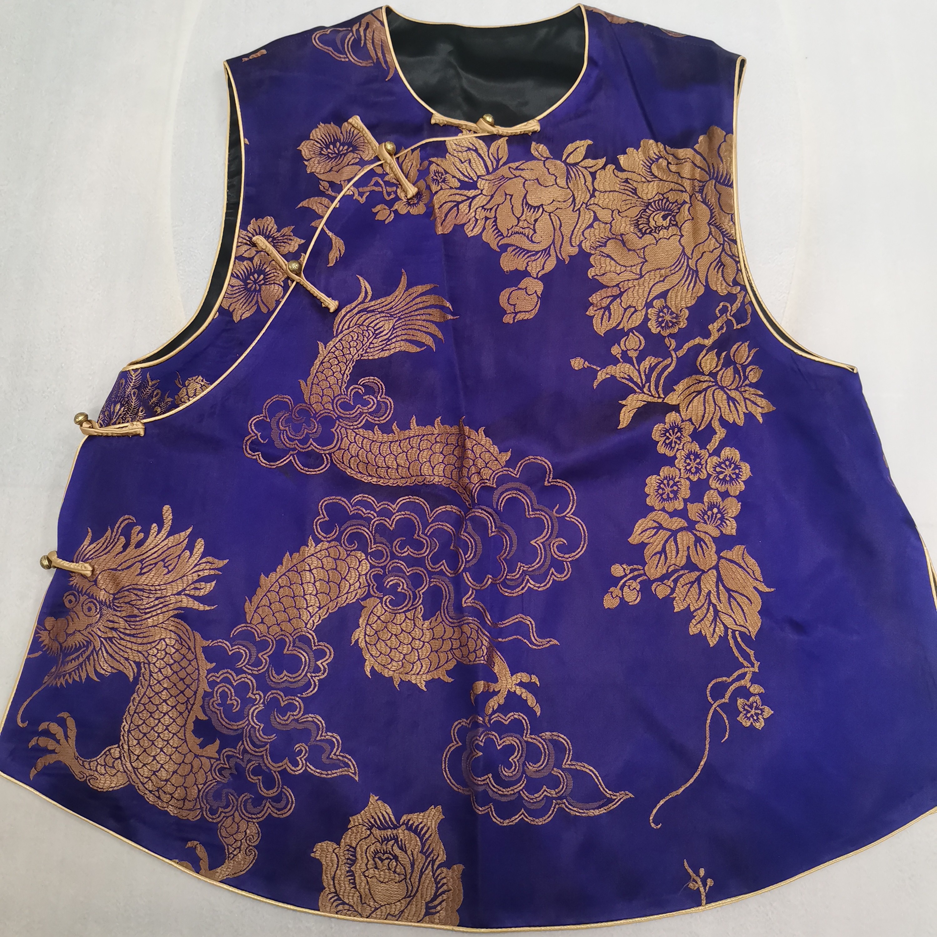 老软缎复古中式百搭马甲