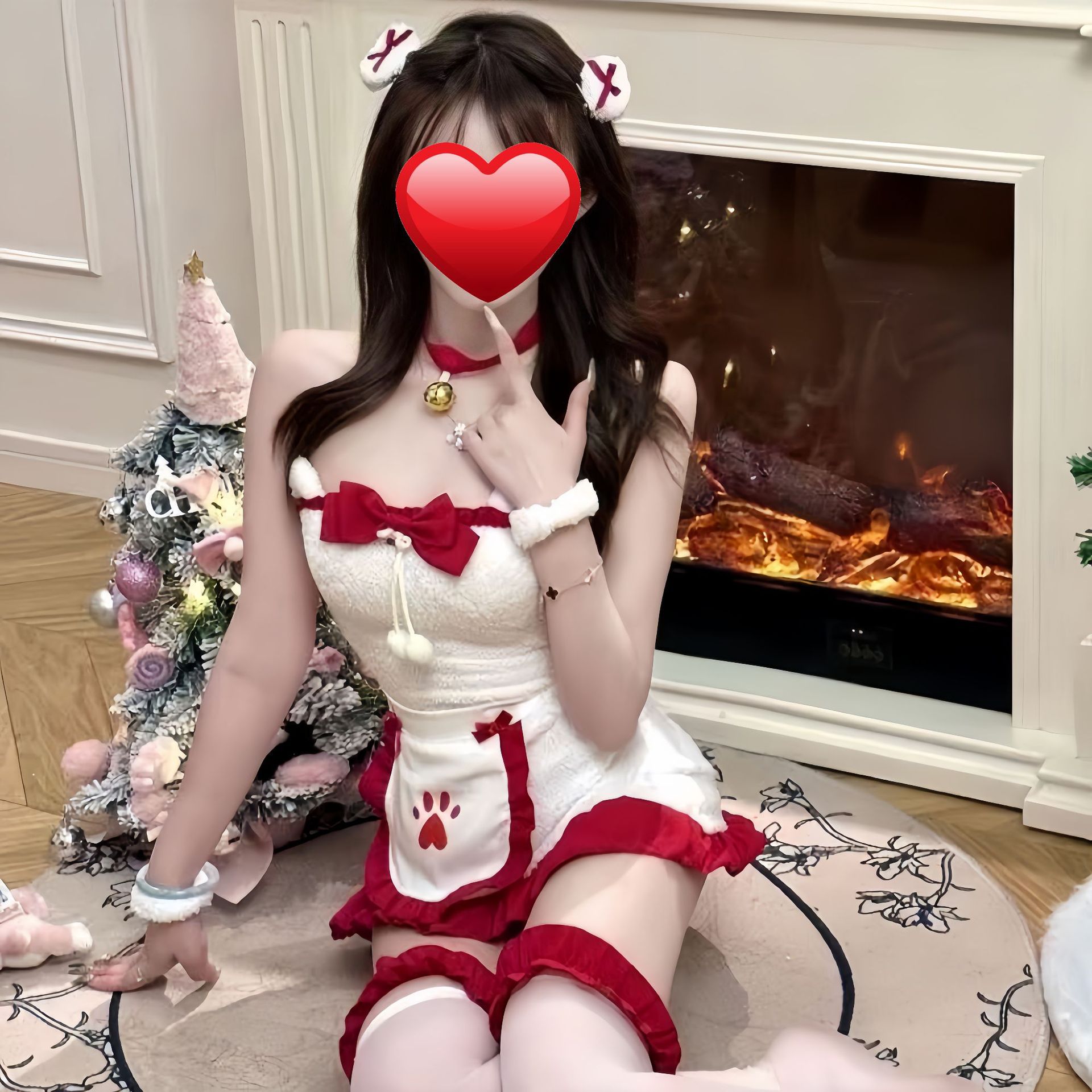 【80-200斤】性感圣诞小野猫氛围感穿搭连衣裙