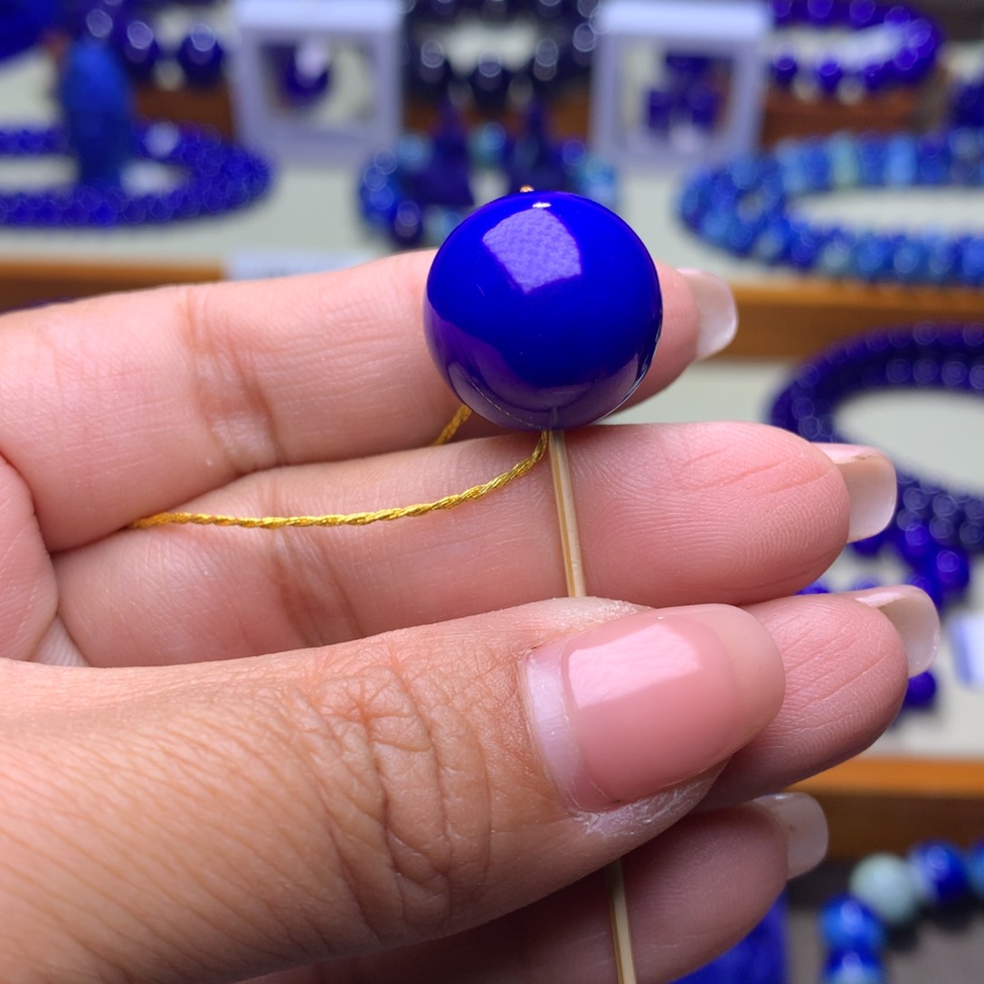 青金石单珠未镶嵌17.5m