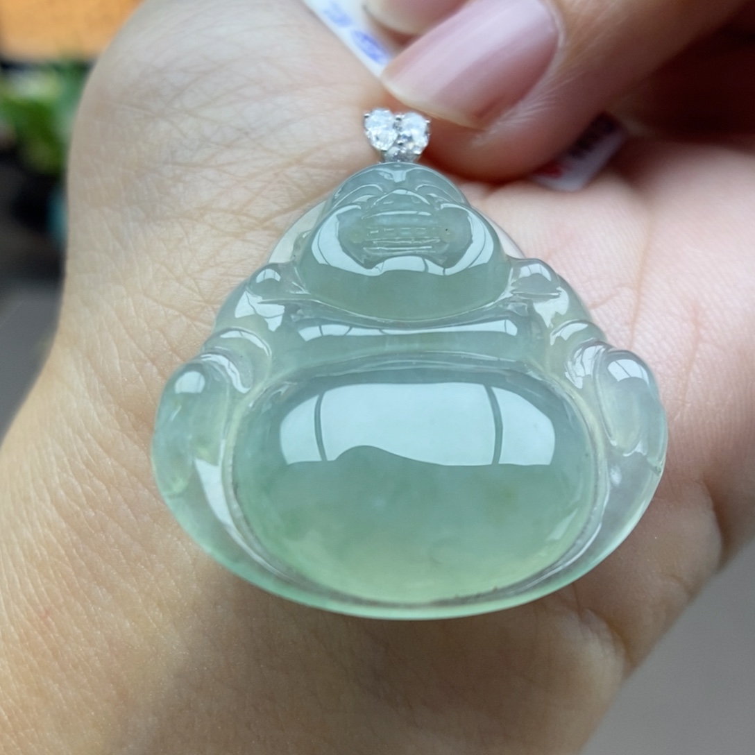 翡翠18K金镶嵌颈饰吊坠28