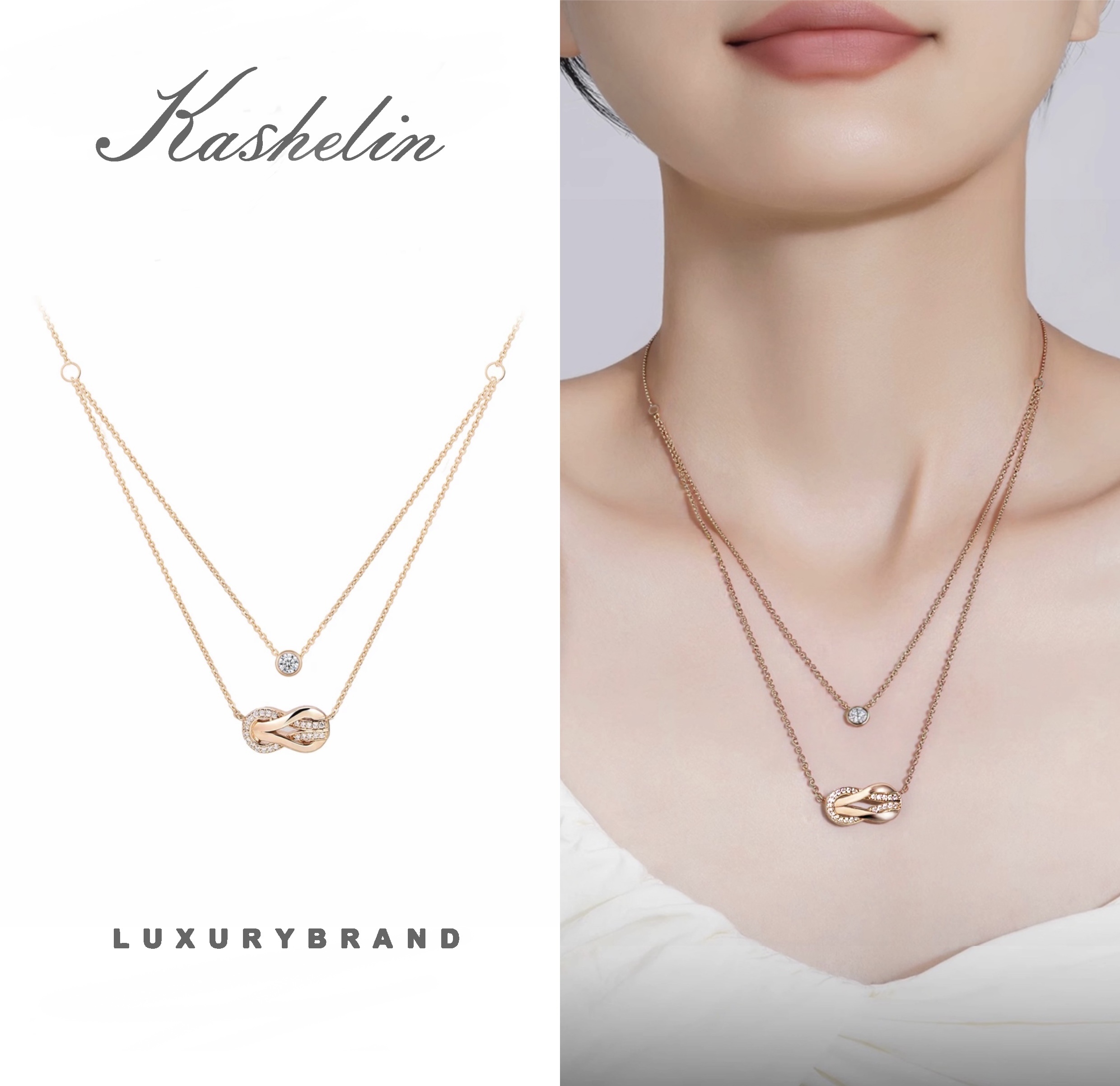 OF英★【限量】Kashelin设计师款马蹄叠戴项链~8758