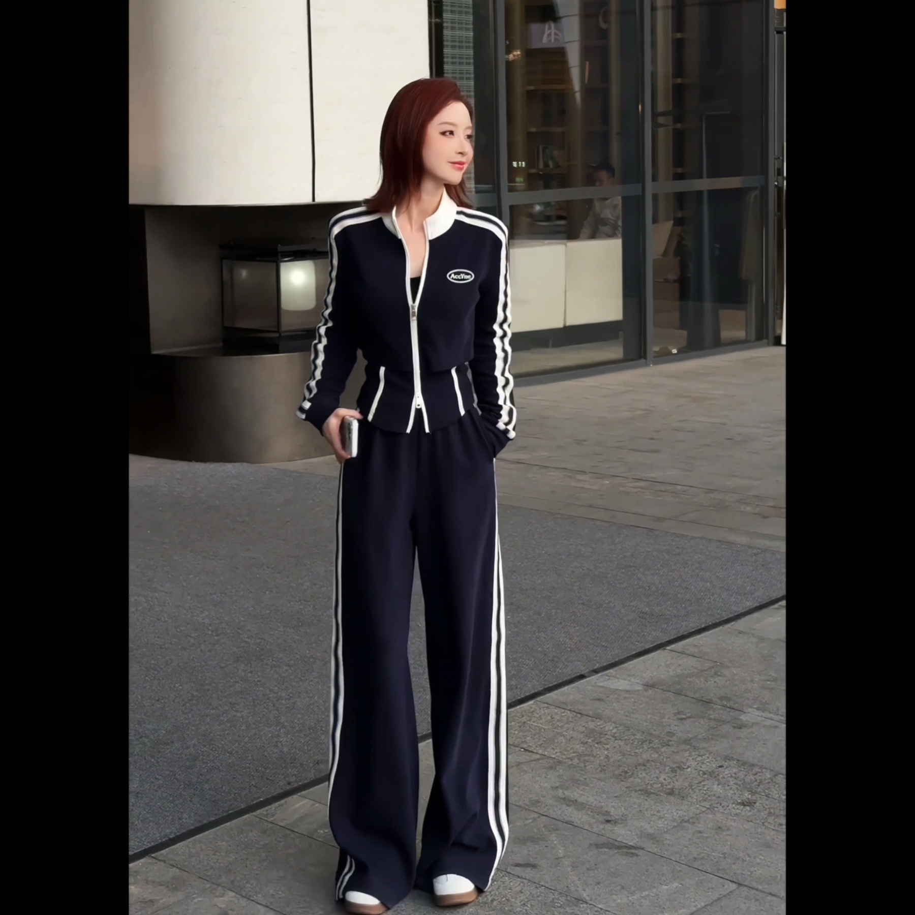 【琪琪专属】美式小众显瘦洋气复古假两件长针织女套装TBT1001