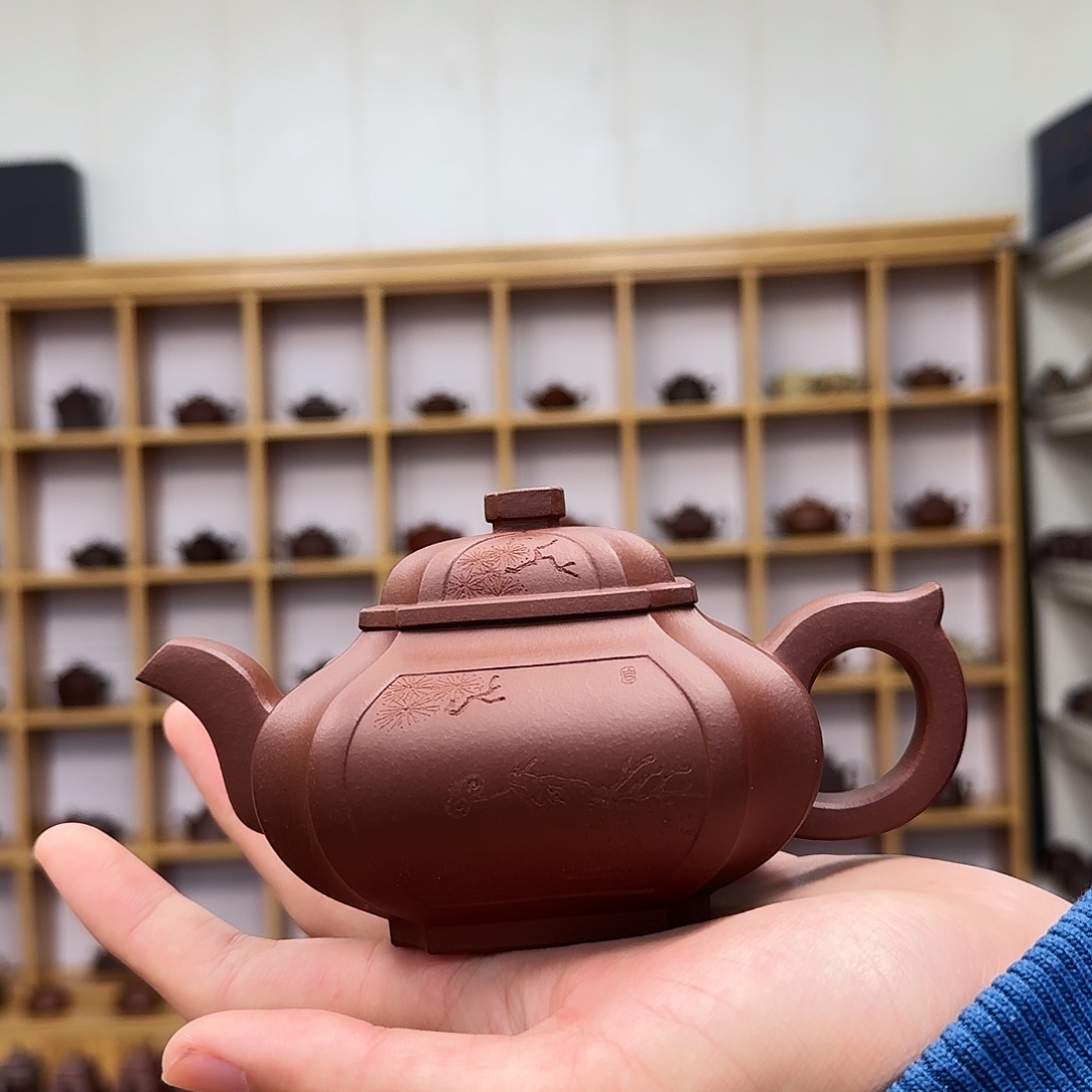 茶壶紫砂四方抽角井栏260cc